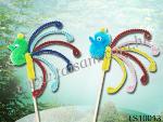 TS10013  CHENILLE PEACOCK ON 15CM PICK